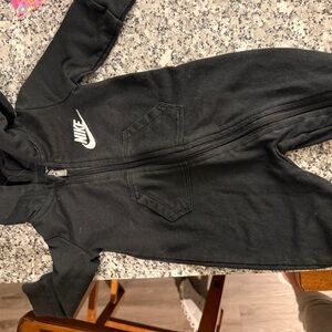 Nike Black Kids Zip-Front Hoodie Coverall
